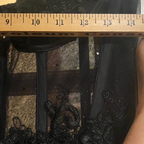 A-line Sweetheart Spaghetti Straps Sweep Train Tulle Glitter With Appliqued - Picture 6 of 8